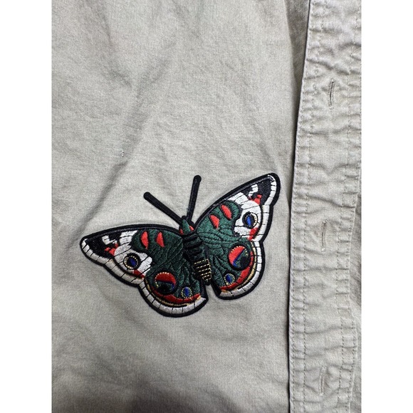 LL Bean Shirt Mens L Tall Khaki Sunwashed Canvas Traditional Fit Long Sleeve - Picture 3 of 6